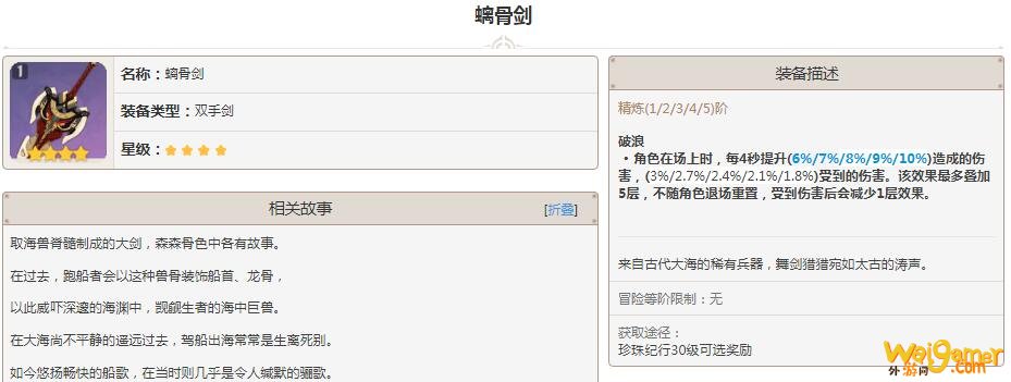 原神璃骨剑需要什么材料