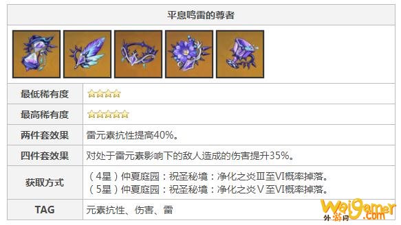 原神平雷圣遗物怎么获得