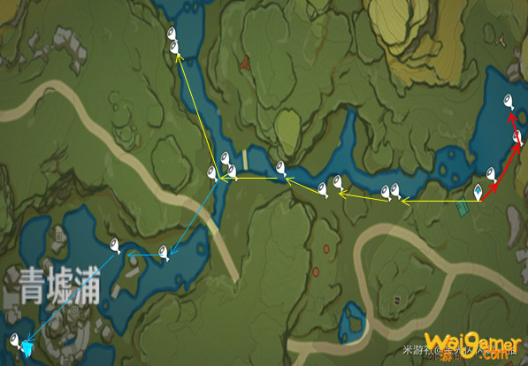原神青蛙最优采集路线