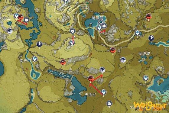 原神1.2版本刷怪路线图推荐