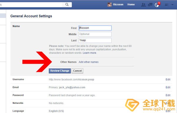 《facebook》改名字方法分享