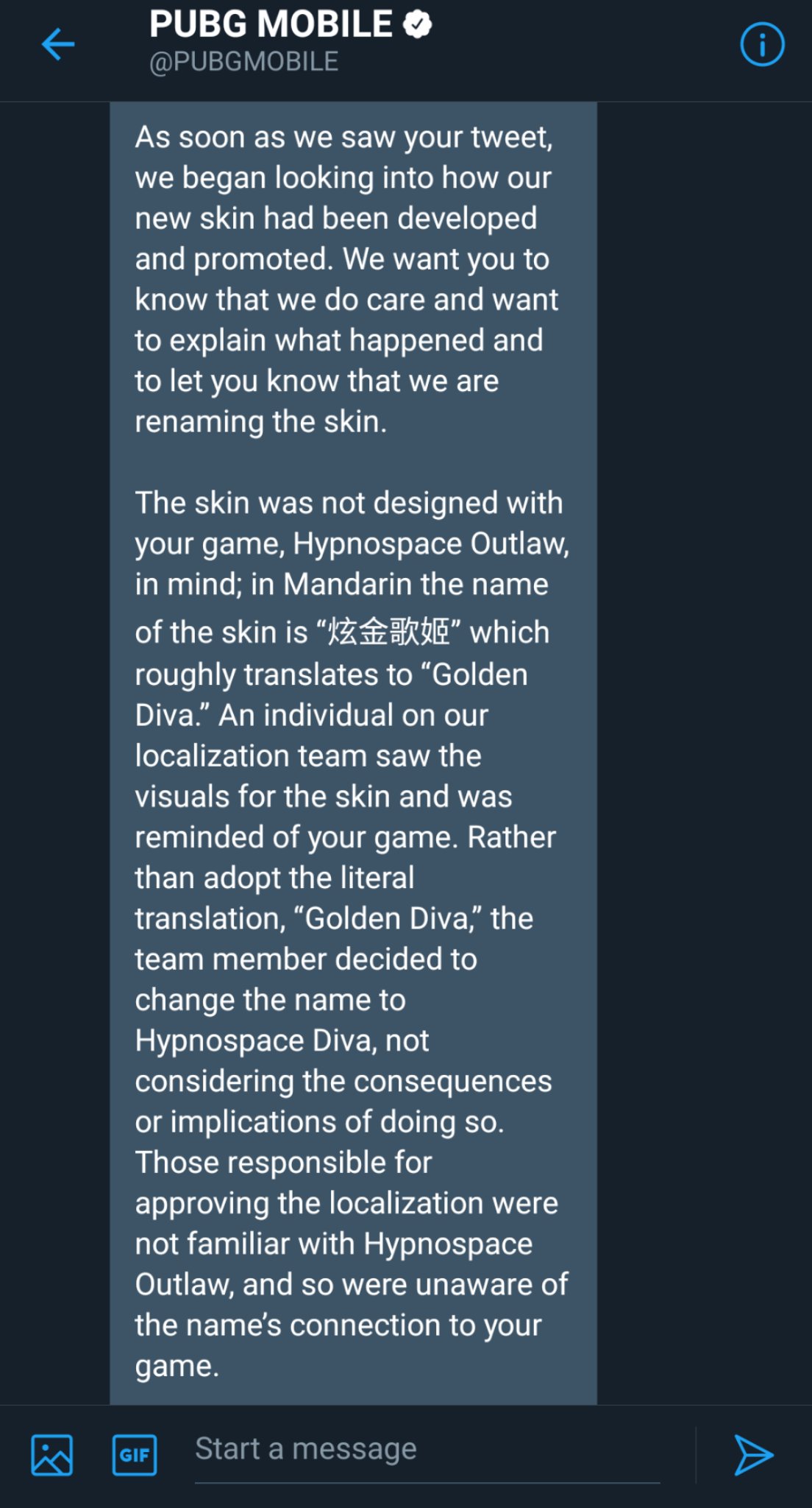 PUBG手游“炫金歌姬”皮肤英文名引争议 独立游戏作者要求改名