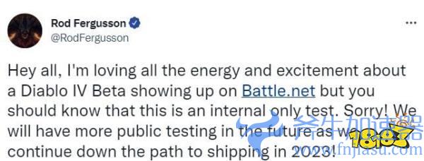 暴雪澄清战网出现《暗黑破坏神4》B测：仅供内部使用