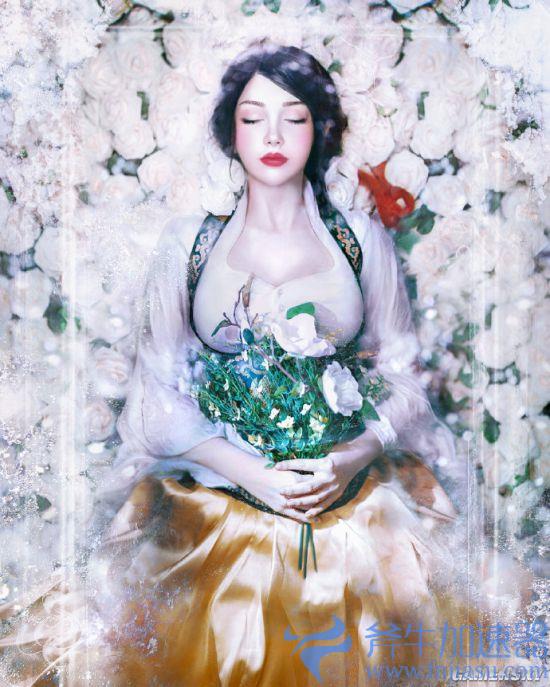 COSPLAY图赏：德妹COS《迪士尼》白雪公主 白到发光的纤腰美女(率土之滨COSplay)