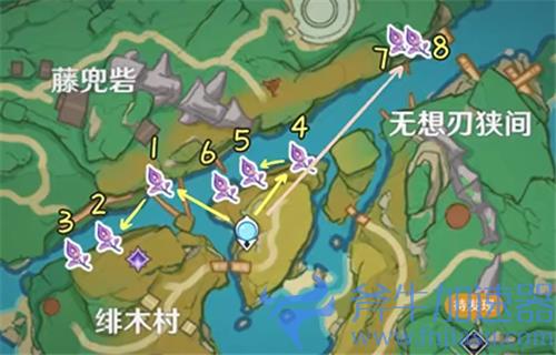 原神鸣草采集路线图