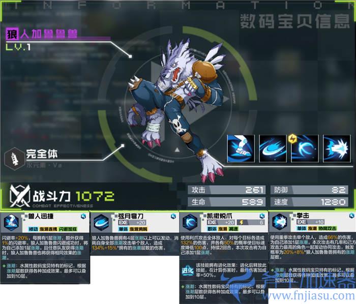 数码宝贝新世纪狼人加鲁鲁兽图鉴