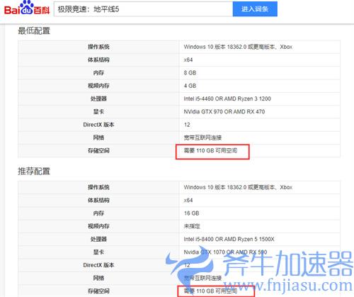 极限竞速地平线5多大内存 安装容量需要多少G