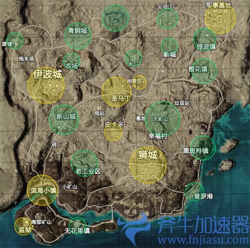 和平精英沙漠地图高清分布图 固定刷新点一览