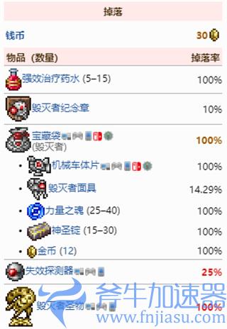 泰拉瑞亚1.4毁灭者掉落物大全 毁灭者会掉落什么