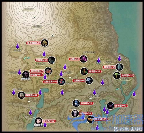宝可梦传说阿尔宙斯头目分布地点位置图